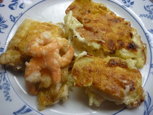 Fillet of Brill with prawns and gratin dauphinoise